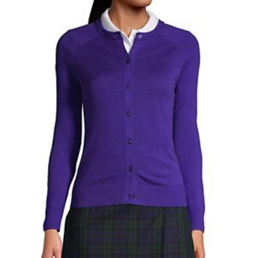 Vintage Kersh Purple Soft Fitted Cardigan Sweater M